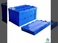 62 Ltr blauwe plastic vouwdoos, opvouwbare plastic opslagcontainers